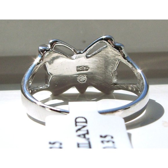 .925 STERLING SILVER Lab Created Blue Fire Opal Inlay Butterfly Ring - Picture 10 of 13